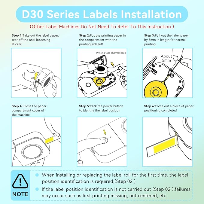 EEBBL D30 P15 HP4 Label Maker Tape Refill 12mm×40mm(0.47"x1.57") Sticker, Laminated Thermal Label Tape Replacement, 1650 Labels/10Rolls, High Definition Labeling Tape for Home Office School Hotel