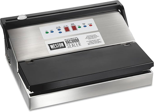 Weston Brands Vacuum Sealer Machine for Food Preservation & Sous Vide, Extra-Wide 5mm Bar for Sealing Bags up to 11" Wide, 460 Watts, Pro 1100, Stainless Steel (65-0650-W)