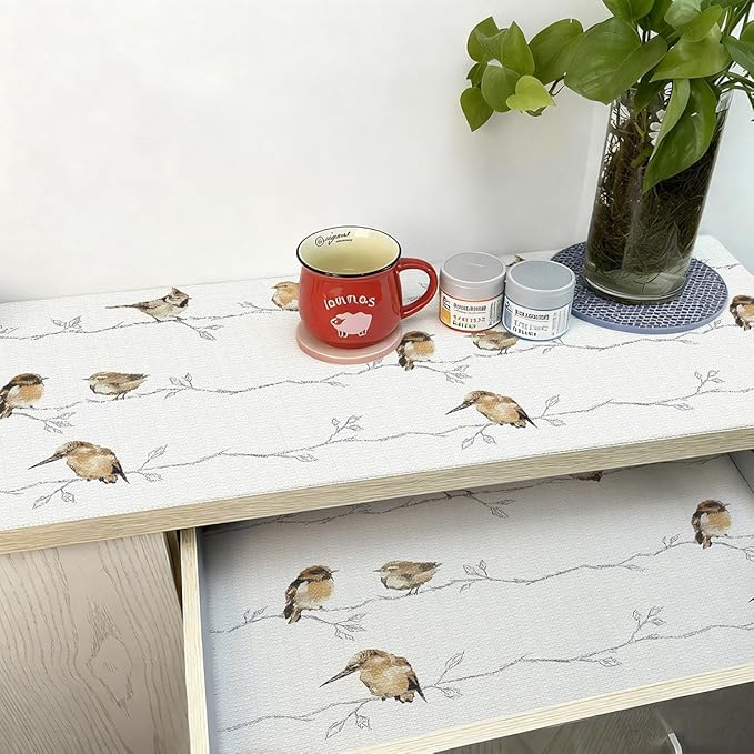 Shelf Liner for Kitchen Cabinets Non Adhesive Drawer Liner,Cabinet Liner for Shelves,Non Slip Kitchen Drawer Liners for Dresser,Waterproof Shelf Paper for Refrigerator,Cupboard,12In x 10FT
