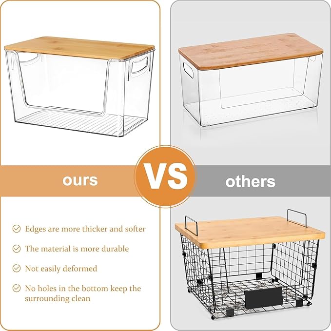 Pantry Organizers Storage, 2 Pack Onion and Potato Storage Bins Large Capacity Kitchen Counter Bins for Garlic, Fruit, Vegetable, Can Storage Countertop Organizer (12" x 7" x7")