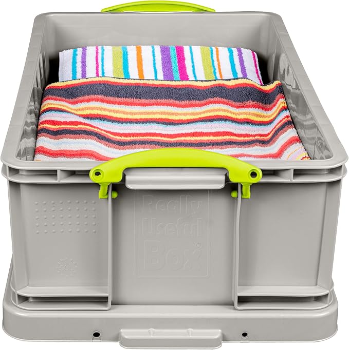 Really Useful Box Plastic Storage 50 Litre Recycled Dove Grey