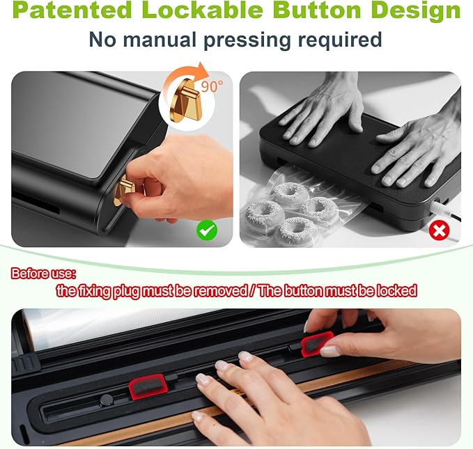 Updated Patented Food Preserver Vacuum Sealer Fully Automatic Heat Sealer Machine, Multi-Functional Food sealer Machine Food Bag Sealer with 20ft Bags 30 Vacuum Bags