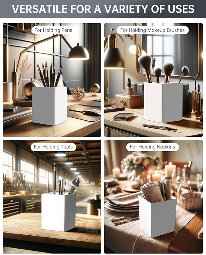 GaryVault White Kitchen Utensil Holder - Chic Silverware Holder for Party, Compact and Versatile Utensil Caddy, Ideal for Countertop and Party Use