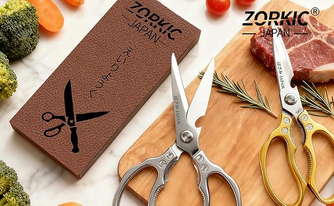 Kitchen Scissors Set, Heavy Duty Meat Scissors All Purpose, Dishwasher Safe Food Shears for Seafood Pizza Herb Chicken Poultry Cutting Cooking, Christmas Gifts for Men Women Mom Dad