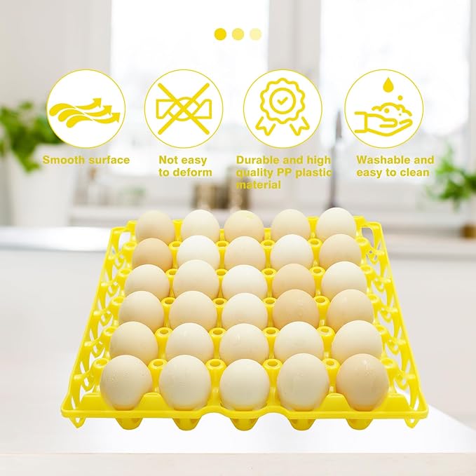 8 Pack Bulk Egg Tray,Reusable Plastic Egg Holder,Durable Egg Cartons,Stackable 30-Egg Crates for Home Chicken Farmers Transportation Storing Sharing Selling Fresh Eggs