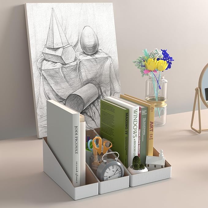 ZBEIVAN Cardboard Storage Bins Boxes 35 Packs 9.4x3x4.5 Inches, Easy Assembly Pantry Organizer Bins for Shelf, White