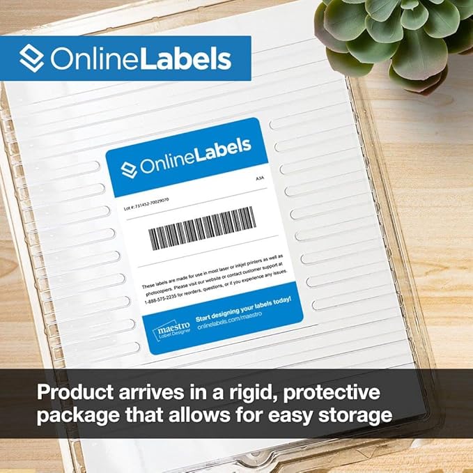Water Bottle Labels - 8 x 2 - Permanent, Matte, Waterproof - for 16.9oz Bottles - Full-Wrap - Pack of 500 Labels, 100 Sheets - Inkjet/Laser Printers - Online Labels