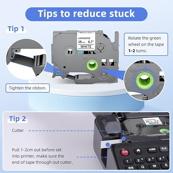 Label KINGDOM Tze-241 18mm 3/4 inch Label Maker Tape Compatible with Brother Ptouch Printer PT D400 D410 P710bt P750w, 10 Pack