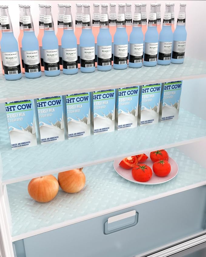 Shelf and Drawer Liner for Kitchen Cabinet, Non-Adhesive 12in x 120in Waterproof Contact Paper Refrigerator Liners Thickened Durable EVA Material Non Slip Mat for Dresser Cupboard Pantry Protector