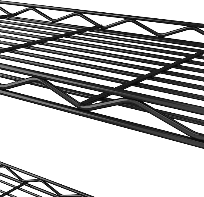 HOMEFORT 6-Tier Storage Shelves, Heavy Duty Metal Storage Rack, Wire Shelving Unit Organizer Rack for for Pantry Closet Kitchen Laundry (21”Wx11.4”Dx67”H,Black)