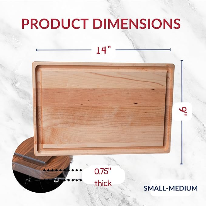 Maple Wood Cutting Board - Made in USA - Butcher Block Solid Wood by Virginia Boys Kitchens