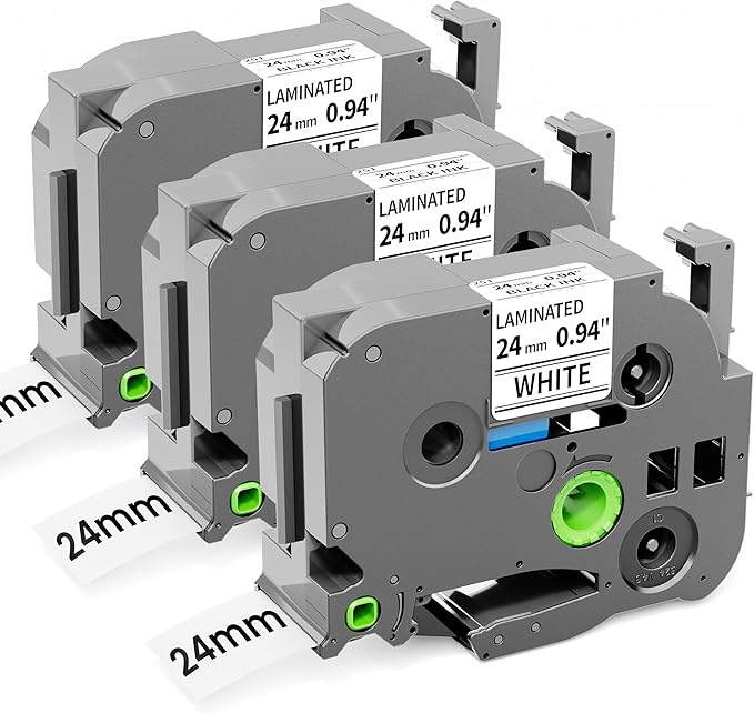 3-Pack 24mm 0.94 Laminated White Tape Replace for Brother Label Maker Tape TZe-251 Compatible with Brother P Touch TZ TZe 1" Refills for PT D610BT D600 700 P710BT PTP750W, Label KINGDOM Tze251