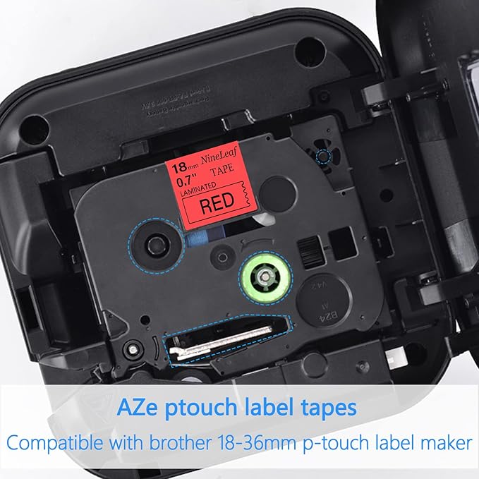 NineLeaf 10 Pack Black on Red Label Tape 3/4 inch 0.7'' Compatible for Brother TZ 441 TZ441 TZe 441 TZe441 use for P-Touch PT-D400 PT-D450 PT-D600 PT-P700 PT-P750W Printer