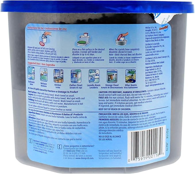 DampRid Fragrance Free Disposable Moisture Absorber with Activated Charcoal - 18oz; Moisture Absorber & Odor Remover