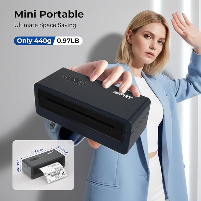 iDPRT Bluetooth Thermal Shipping Label Printer, Portabel Label Printer, Address Label Maker Machine with Tape for Small Business, 4x6 Thermal Labels Printer for Amazon, Ebay, USPS, Shopify, Etsy, etc