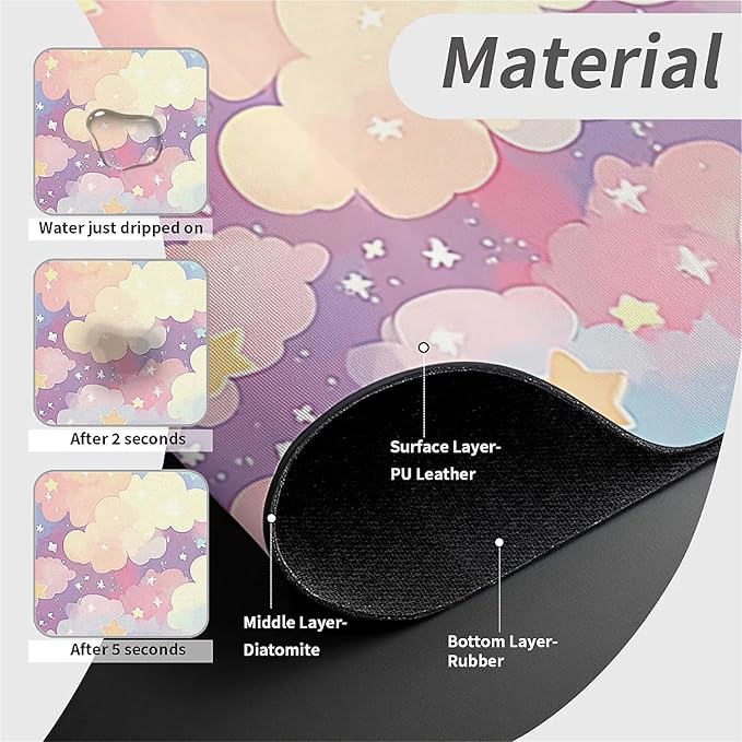 Kitchen Sink Splash Guard，Cute clouds and stars Faucet Mat Sink Gadgets-Super Absorbent Fast Drying Mat Drip Catcher for Kitchen, Bathroom,Sink Mat, Dish Drying Mat, Bathroom(15" X 5.5" )