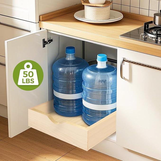 Pull Out Drawers for Cabinet 27" W x 23" D x 4.5" H Wood Slide Out Organizer and Storage Kitchen Cabinet Drawers Slide Out Shelves Pull Out Shelves in Kitchen Pantry Bathroom with Soft Close