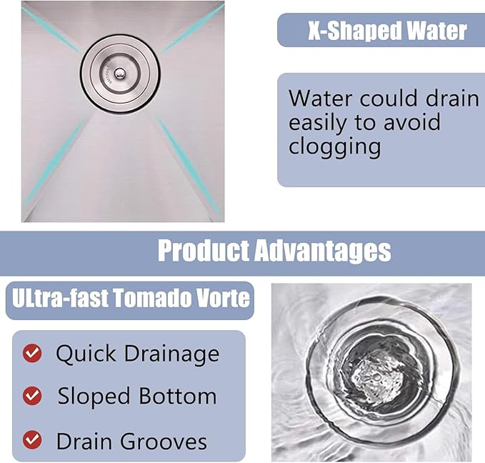 15x17 Inch Bar Sink Drop In, Topmount Kitchen Sink Stainless Steel Square Small Sinks, Single Bowl Kitchen Sinks for Laundry Wet Bar Prep RV Office Outdoor Yard VALISY YJ1517SW