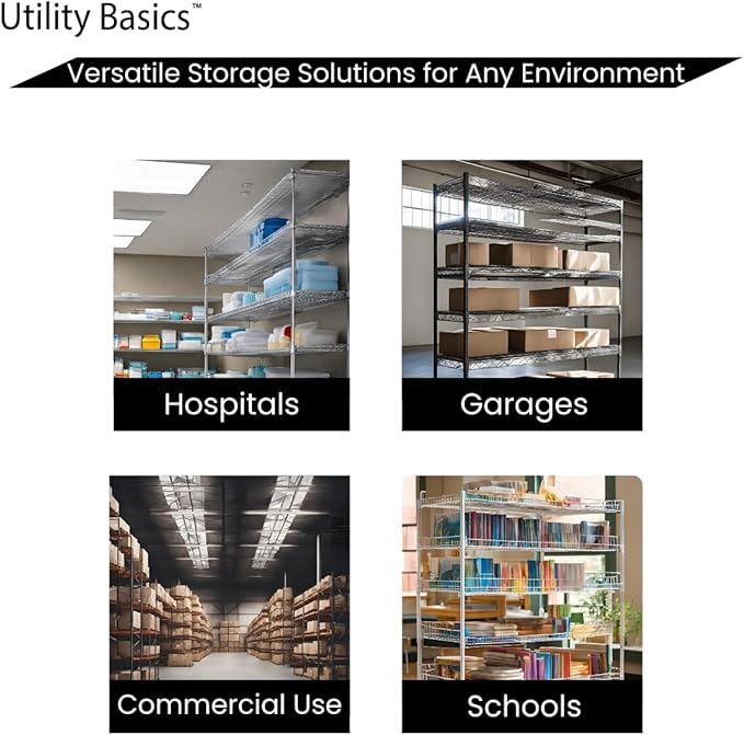 NSF Commercial 4-Tier Wire Shelving with Wheels, 60"x24"x72" Heavy Duty Metal Shelves 3200 lbs Max Capacity, Chrome Storage Rack for Garage Kitchen Pantry Warehouse
