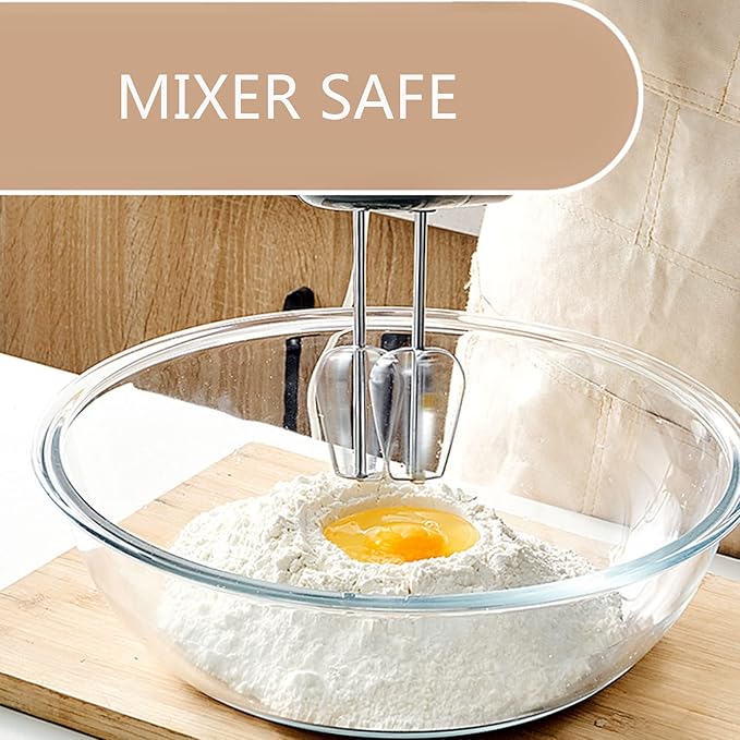 Homwin Glass Mixing Bowls with Lids Set, 8 Pieces Glass Salad Bowl Set with Lids(0.6QT,1.1QT,2.2QT,4QT) High Brosilicate Microwave Bowls for Kitchen Baking, Prepping Serving and Storage, Great Gift