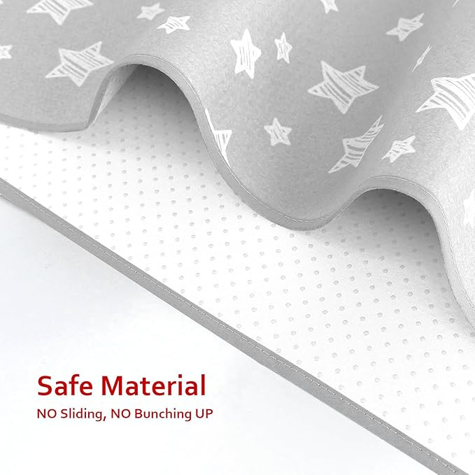 Large Splat Mat 54x72 Inches Extra Large Waterproof Mat Anti-Slip Bottom, Baby Art Playtime Mat for Craft/Mealtime on Table or Floor, Washable Portable Picnic Mat, Grey Star 4.5x6 Ft
