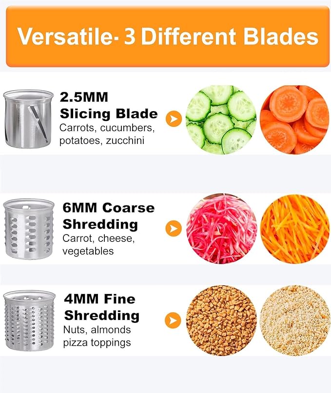FavorKit Fresh Prep Slicer Shredder Attachment for KitchenAid Stand Mixers, Stainless Steel Large Salad Maker,Cheese Grater Accessories with 3 Thick Blades,Dishwasher Safe