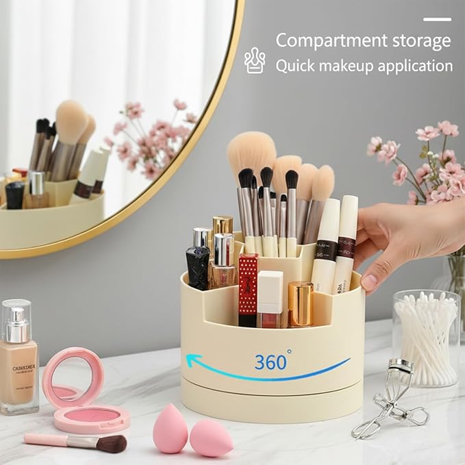 Tidyladyo Makeup Organizer with Dual Drawers - Large Capacity Countertop Cosmetic Storage for Skincare Vanity Bathroom