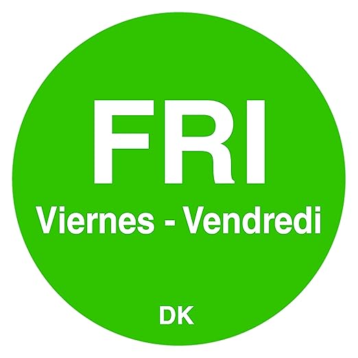 DayMark Safety Systems-IT1143925 Day of the Week 3/4" Circle Permanent Label, FRI (Roll of 1,000)