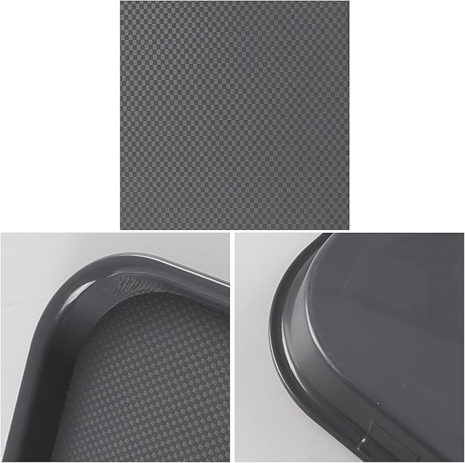 Neadas 6 Packs Extra Large Plastic Trays, 25.3" x 17.7", Rectangular Multi-Purpose Tray, Gray