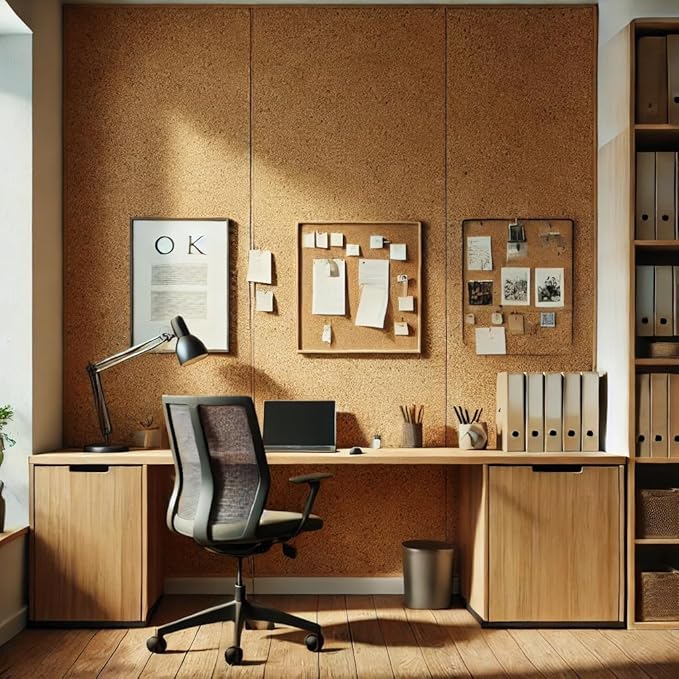 Manton Cork Premium Cork Sheet - 4' x 8' x 1/2", 100% Natural Facing Grade Material for Bulletin Boards, Decorative Photo and Message Push Pin Displays - Perfect for Home, School, and Office