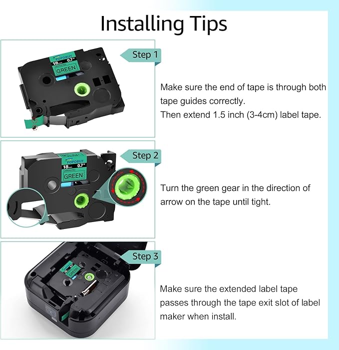 TZ TZe 18mm 0.7 Laminated Green Tape Compatible for Brother P Touch TZ741 TZ-741 TZe-741 TZe741 Label Tape for PTD410 PTD400 PTD610BT PTD600 Label Maker, 5 Pack Black on Green