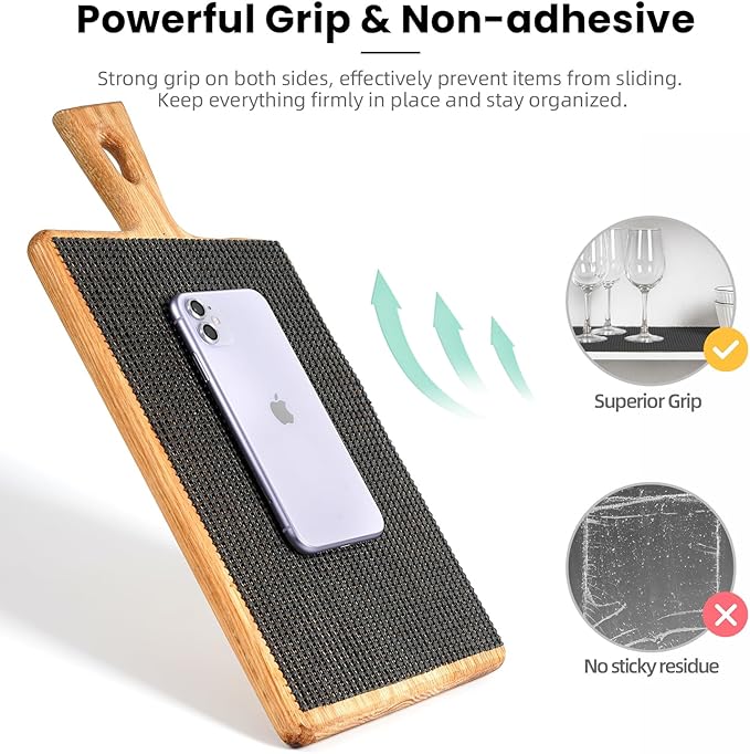 BAGAIL Drawer and Shelf Liner, 17.5 in X 10 Ft Non-Adhesive Shelf Liners for Kitchen Cabinets, Thick Strong Grip Liners for Desk, Shelves, Bathroom Drawers, Cabinet Protection - Charcoal