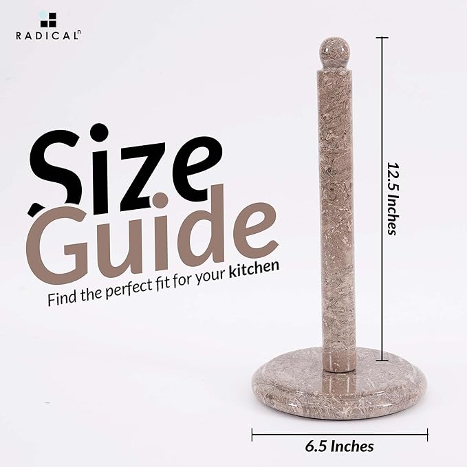 RADICALn Marble Paper Towel Holder Countertop 12.5" Inch Oceanic Handmade Toilet Paper Towels Stand for Bathroom Counter, Hand Papertowel Holders for Home and Kitchen Décor