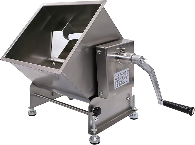 CMI Commercial Tilting Mixer Stainless Steel Manual Meat Mixers with Lid, 35Lb/20L Tilt Tank,(Mixing Maximum 35Lb for Meat),Sausage Mixer Machine Meat Processing Equipment(20L/35Lb-Tilt Tank(Gear))
