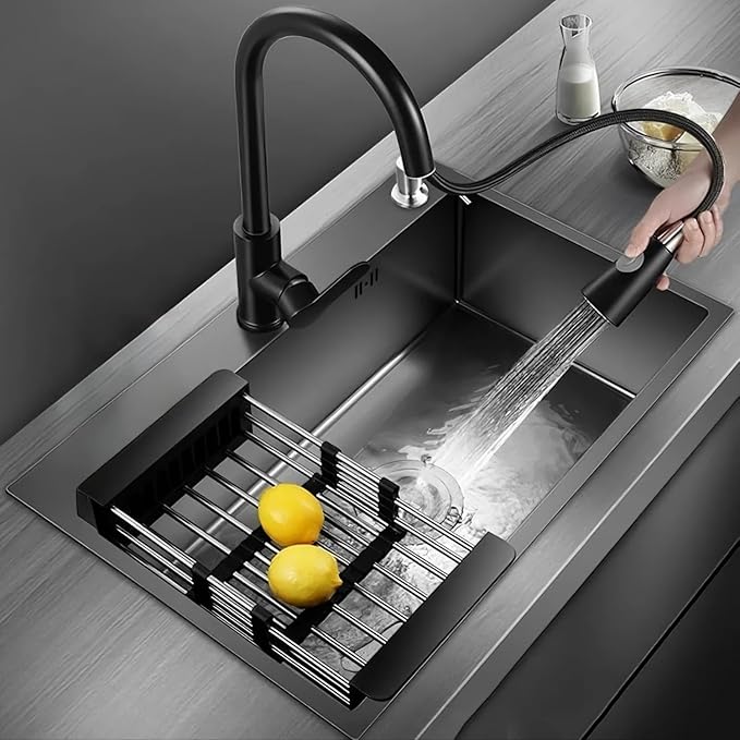 33x19 Drop in Kitchen Sink, 9” Deep Large Top Mount Single Bowl Sinks Nano Coating Stainless Steel Kitchen Laundry Room Sinks with Accessories