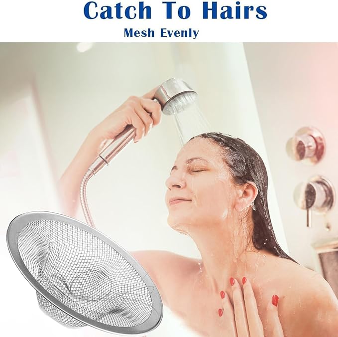 6 pcs Heavy Duty Stainless Steel Slop Basket Filter Trap, 2.75" Top / 1" Mesh Metal Sink Strainer,Perfect for Kitchen Sink/Bathroom Bathtub RV Wash Basin Floor Drain Balcony Drain Hole