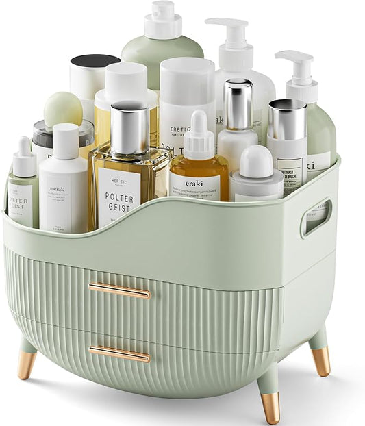 Pajiriona Makeup Organizer with Drawers,Skincare Organizer for Vanity,Storage Box with Handle,Large Cosmetic Display case for Dresser, Bathroom Countertop