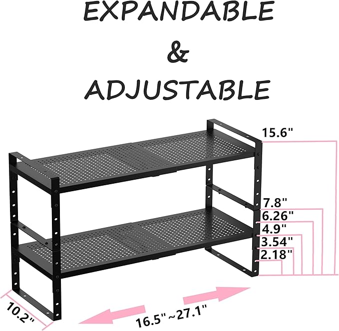 Multi-Functional Metal Shoe Rack, Space-Saving, Perfect for Entryway, Closet, Bathroom, etc. - Sturdy and Durable, High Weight Capacity（2PACKS/Black/Large