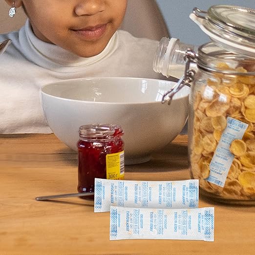Moisture Absorbers – 250 Packs 5 Gram Silica Gel Packs Food Grade Desiccant Packs, Premium Desiccant Packets for Storage, Color Indicating Silica Gel for Spices, Jewelry, Shoes, Electronics, Tool Box