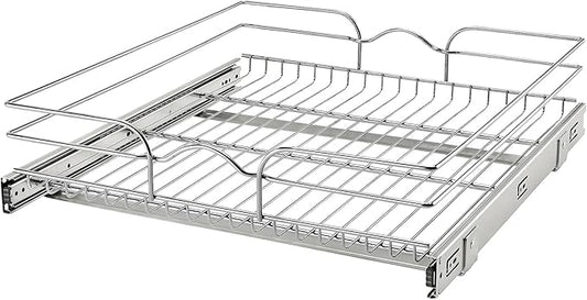 Rev-A-Shelf Kitchen Cabinet Pullout Shelf and Drawer Organizer Slide Out Pantry Storage Basket in Multiple Sizes, 21 x 22 In, 5WB1-2122CR-1