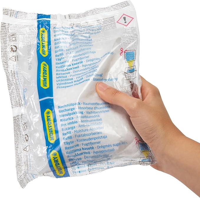 HUMYDRY Moisture Absorber Refills for 15.9 Oz Dehumidifier Device, Pack of 4 Unscented Humidity Absorber Bags, Non Electric Humidity Absorber For Home Closets Bathrooms RVs and Medium Enclosed Spaces