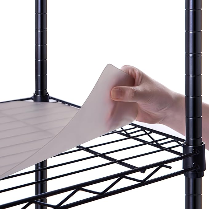 Poofzy Wire Shelf Liner 14" X 24", Non-Adhesive Plastic Shelf Liners for Wire Shelving, Waterproof Protector Mats (10PK, Gray)