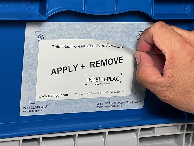 INTELLI-PLAC Label Holder for Containers, Totes, Bins (1000, 3X5) Permanent Label Holder Makes It Easy to Apply-Remove-Replace Your Labels. Prevent Sticky Residue & Messy Overlapping of Labels