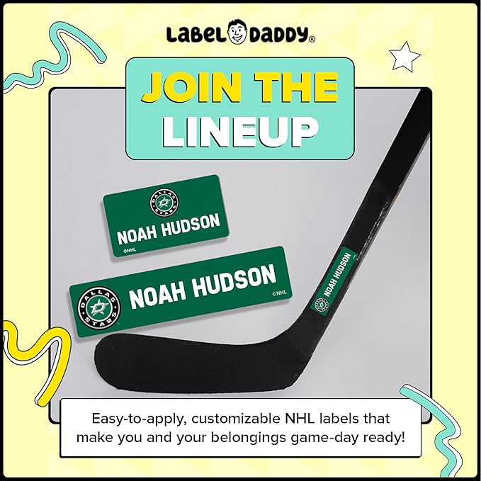 NHL Hockey Labels - Custom Peel and Stick, Waterproof Labels - Great for Organization, Sports, School, Day Camp Labels - 155 Pack (Detroit Red Wings)