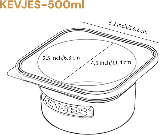 KEVJES Stackable Silicone Artisan Pizza Dough Proofing Proving Trays with Air-tight Lids-4pack-500ml Volume for 250g Dough Ball (Green)