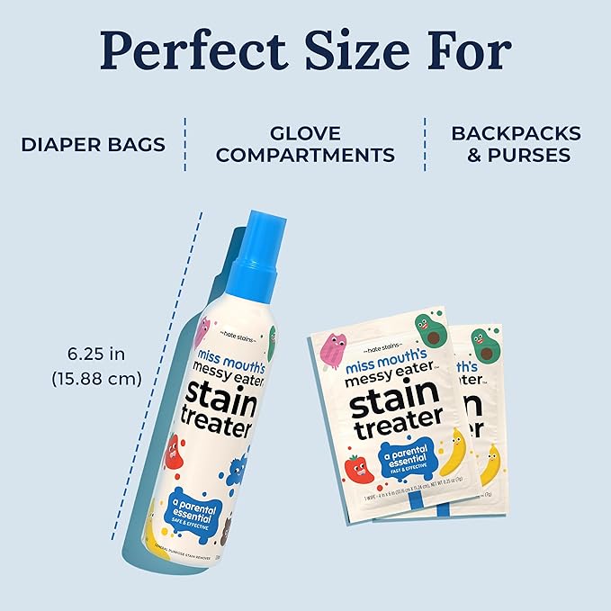 Miss Mouth's Messy Eater Stain Treater Spray - 4oz 3 Pack Stain Remover - Newborn & Baby Essentials - No Dry Cleaning Food, Grease, Coffee Off Laundry, Underwear, Fabric
