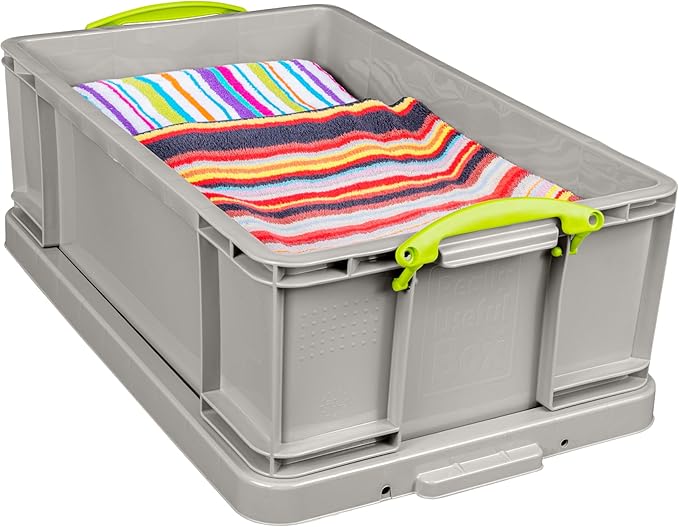 Really Useful Box Plastic Storage 50 Litre Recycled Dove Grey