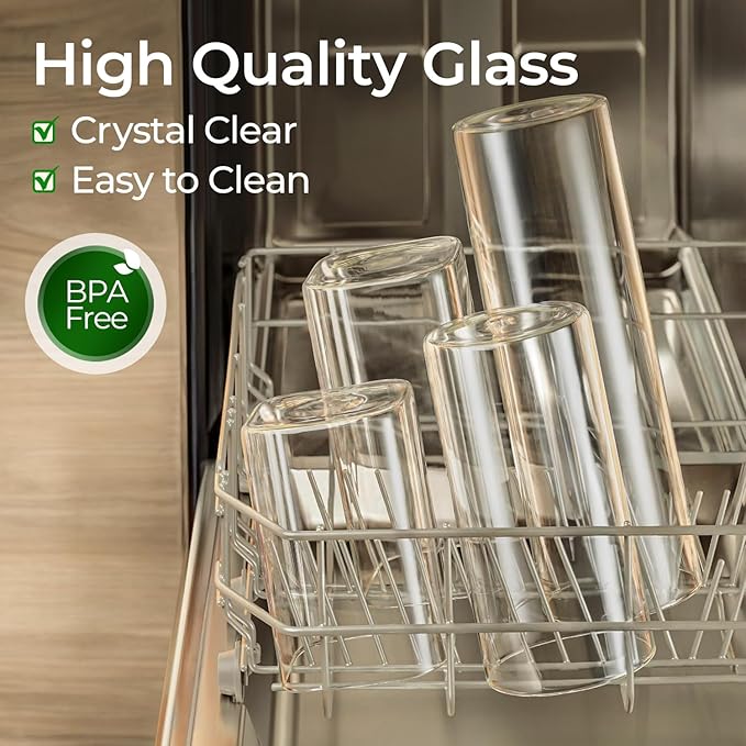 ComSaf Airtight Glass Storage Canister with Wood Lid(1.5 Qt), Set of 3 Glass Jars with Lids, Clear Food Storage Container Jar with Sealing Lids for Dry Food Cereal Oat Sugar Tea Coffee Beans, Round