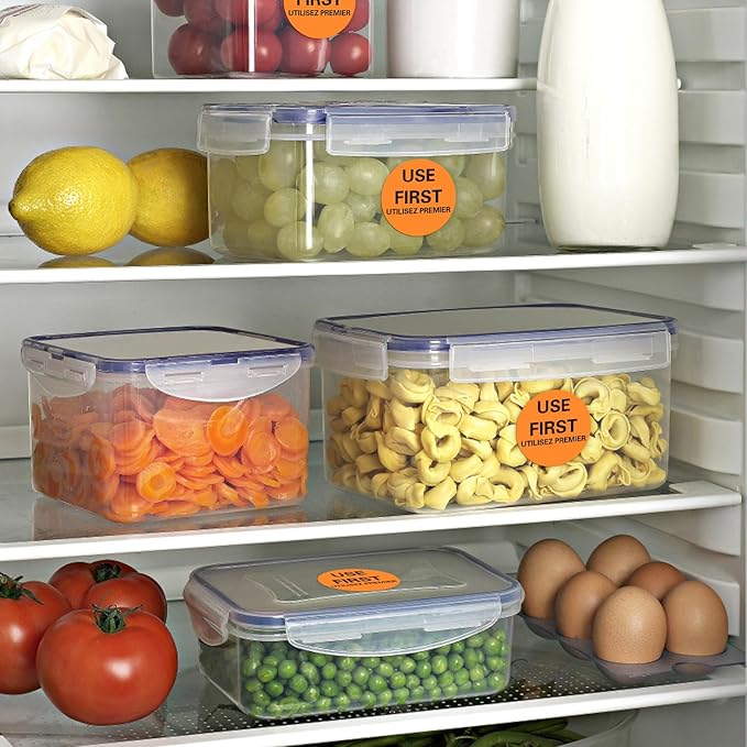 L LIKED 2000 Pcs Use First Circle Removable Labels - 1.5 Inch Circular Inventory Control Labels for Restaurant Food Service, 4 Rolls (Orange)