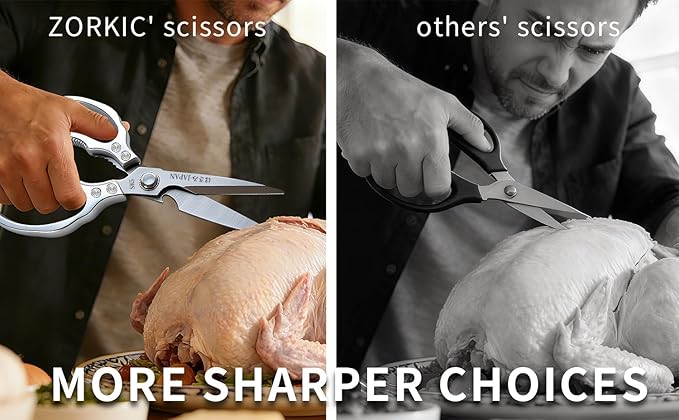 Kitchen Scissors Set, Heavy Duty Meat Scissors All Purpose, Dishwasher Safe Food Shears for Seafood Pizza Herb Chicken Poultry Cutting Cooking, Christmas Gifts for Men Women Mom Dad